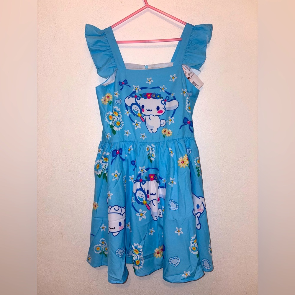 🆕 Cinnamoroll Blue Girls Dress size Large (150) Hello Kitty & Friends